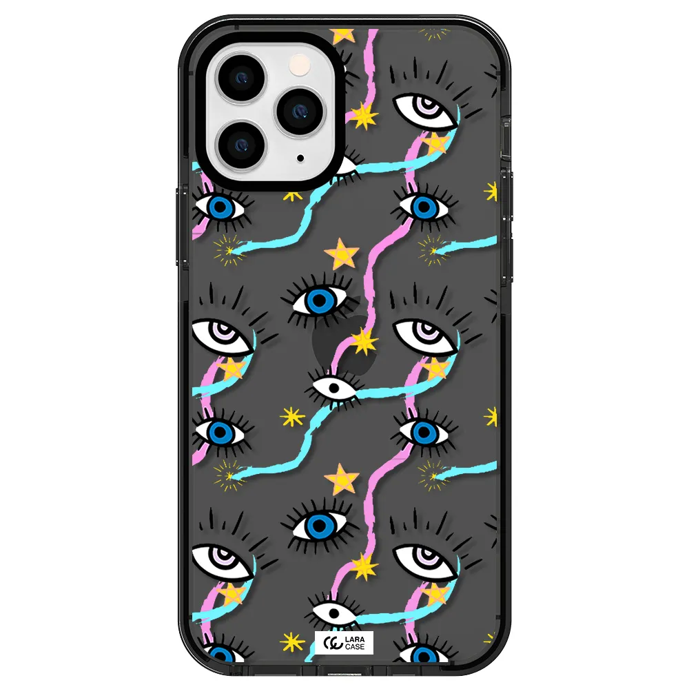 Eye And Ribbon Apple iPhone 11 pro max impact Smoke Black Case