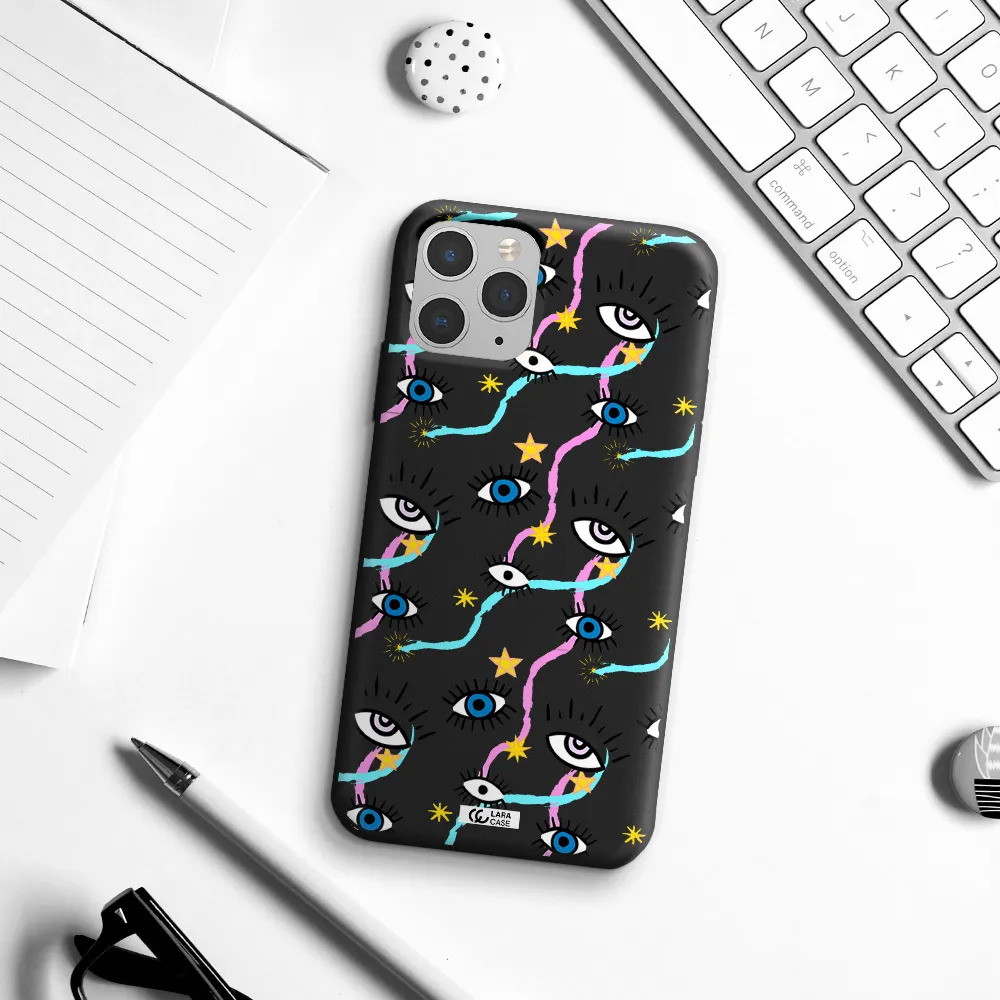 Eye And Ribbon Apple iPhone 11 pro max Silicone black Case