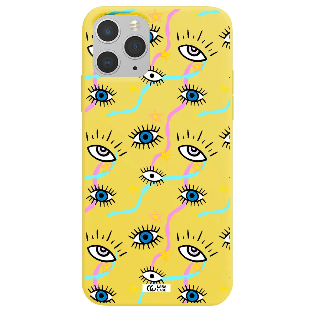 Eye And Ribbon Apple iPhone 11 pro max Silicone canary yellow Case