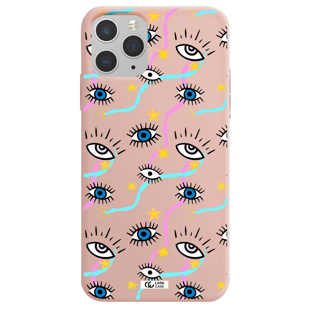 Eye And Ribbon Apple iPhone 11 pro max Silicone pastel pink Case
