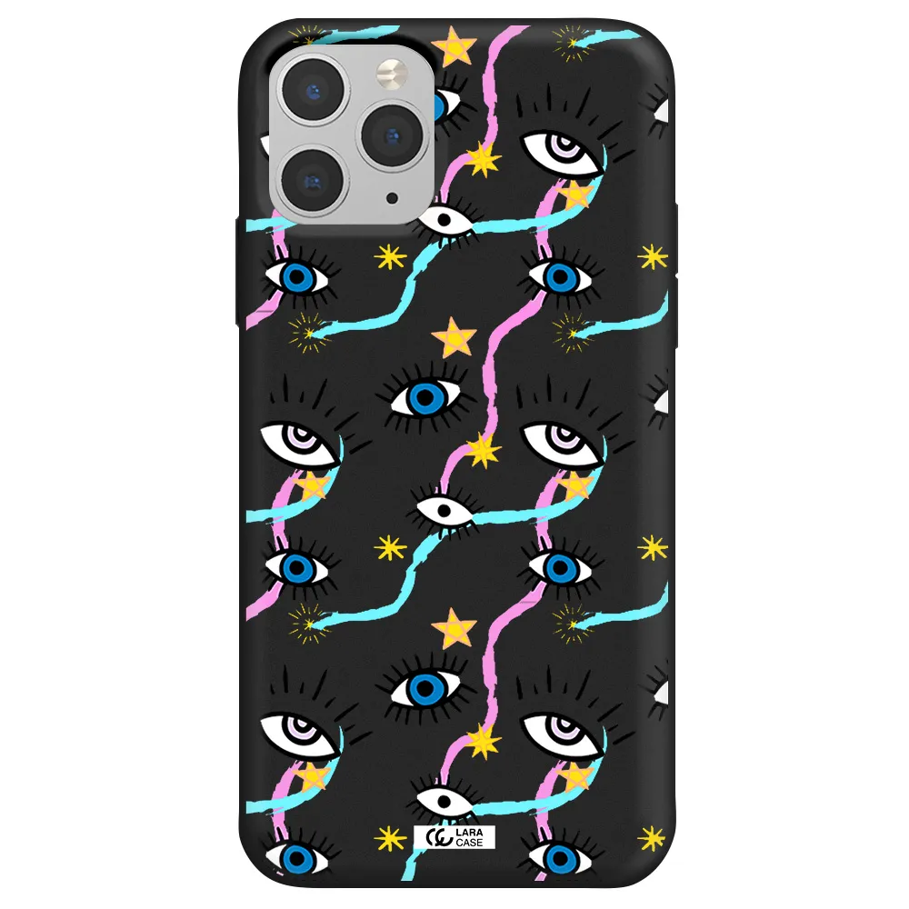 Eye And Ribbon Apple iPhone 11 pro Silicone black Case