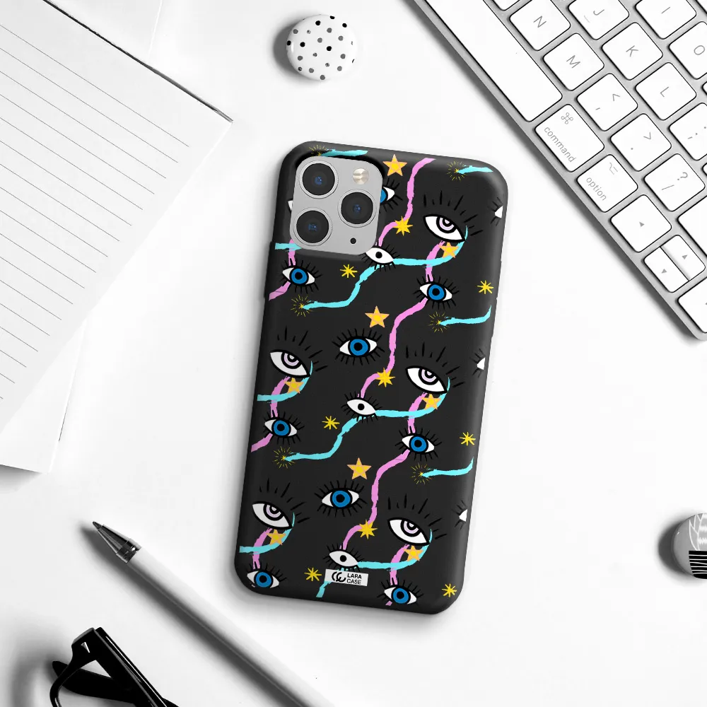 Eye And Ribbon Apple iPhone 11 pro Silicone black Case