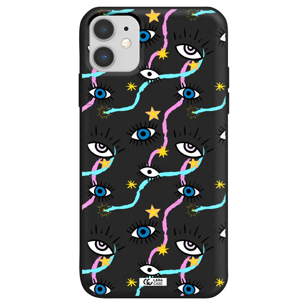 Eye And Ribbon Apple iPhone 11 Silicone black Case