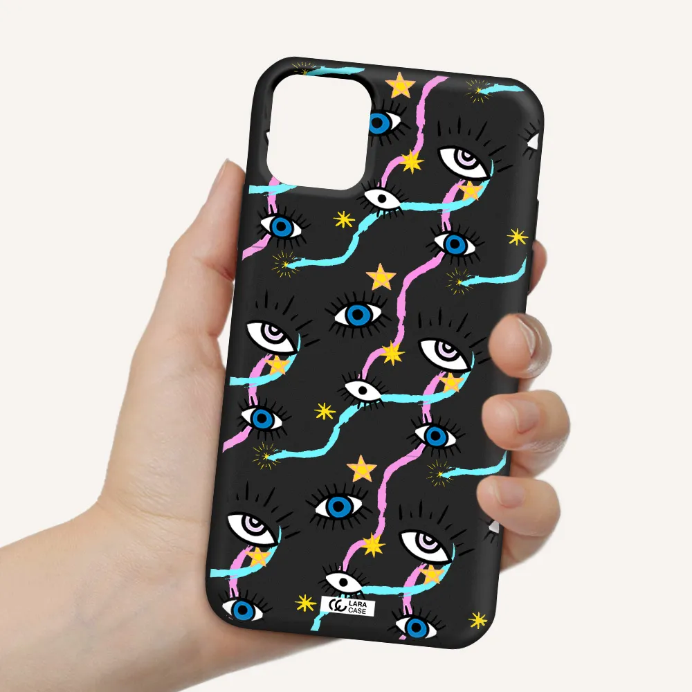 Eye And Ribbon Apple iPhone 11 Silicone black Case