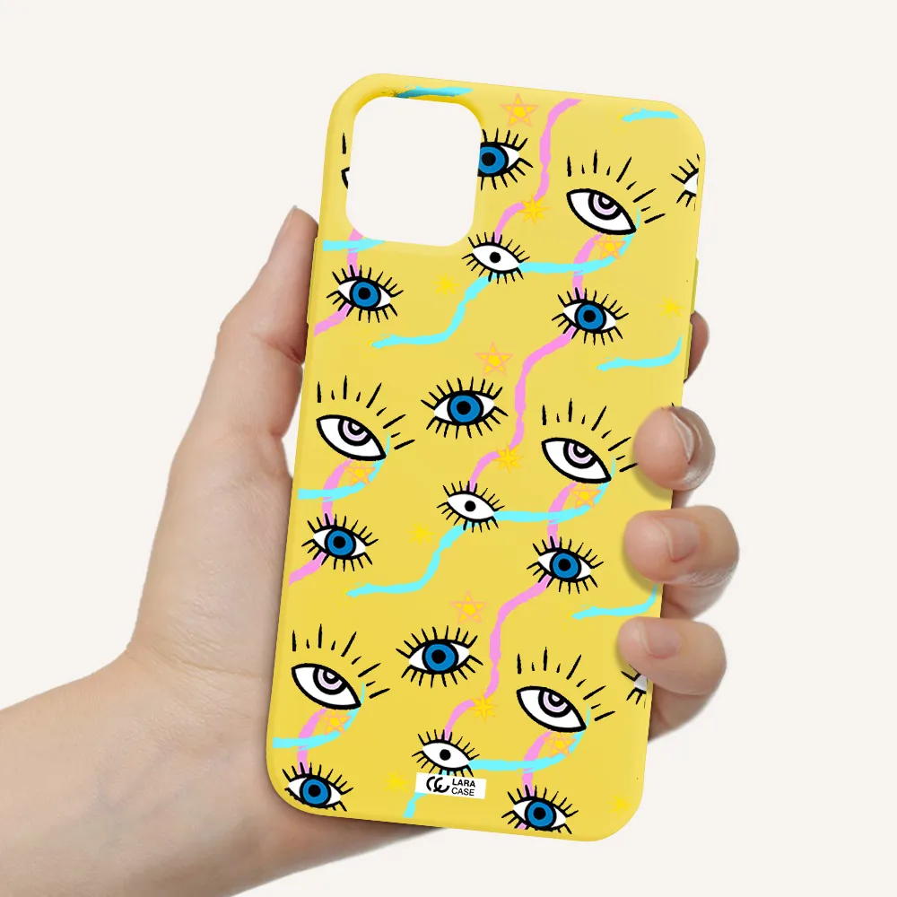 Eye And Ribbon Apple iPhone 11 Silicone canary yellow Case