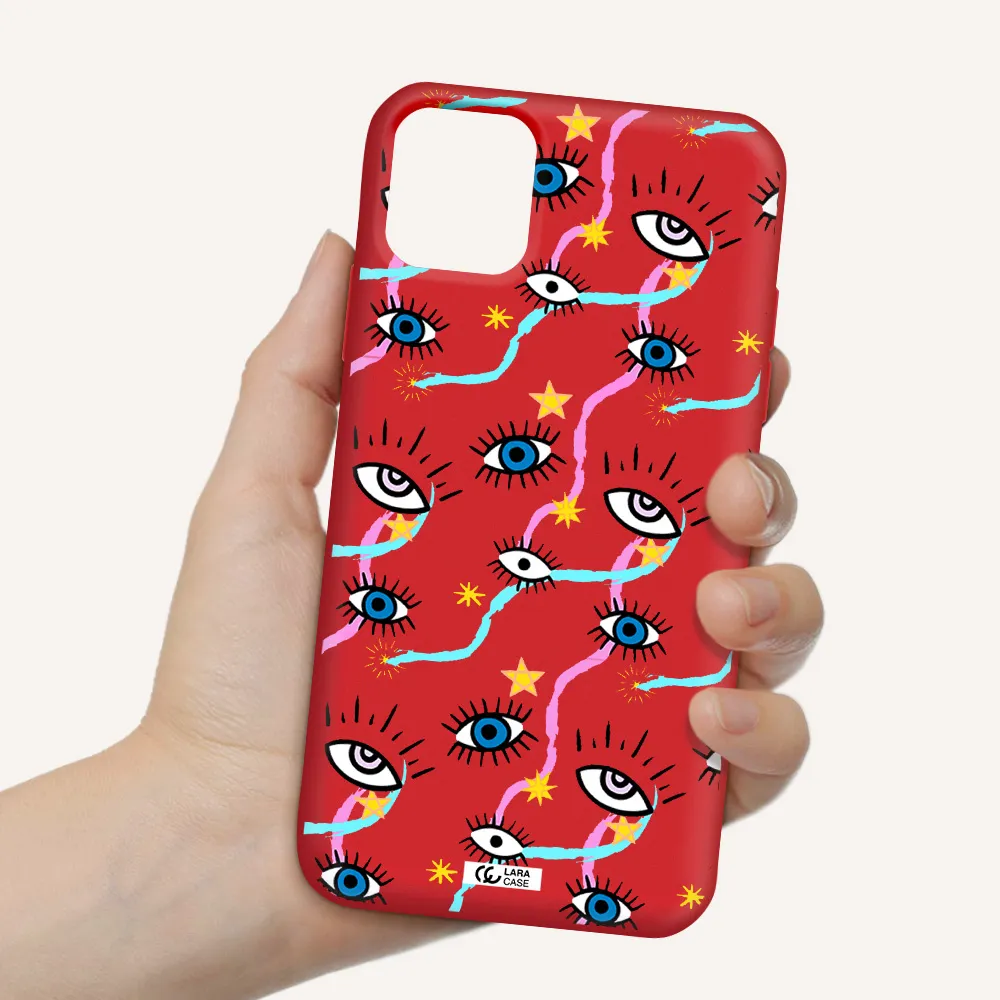 Eye And Ribbon Apple iPhone 11 Silicone Imperial Red Case