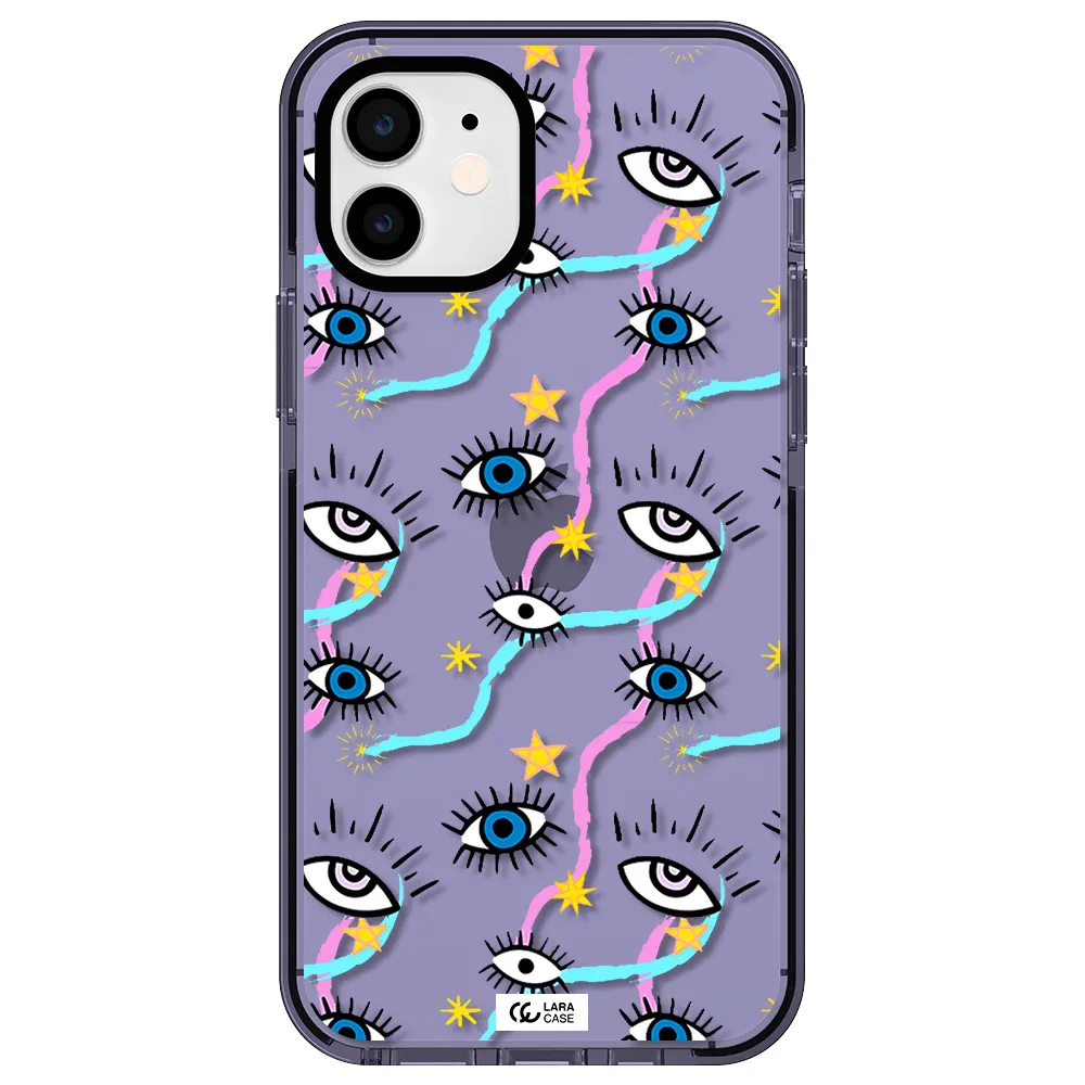 Eye And Ribbon Apple iPhone 12 impact Lilac Case
