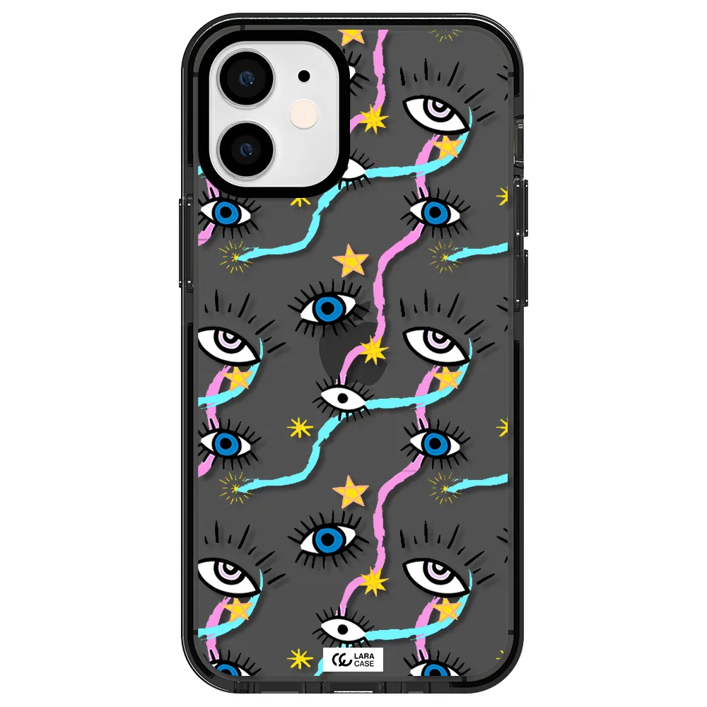 Eye And Ribbon Apple iPhone 12 mini impact Smoke Black Case