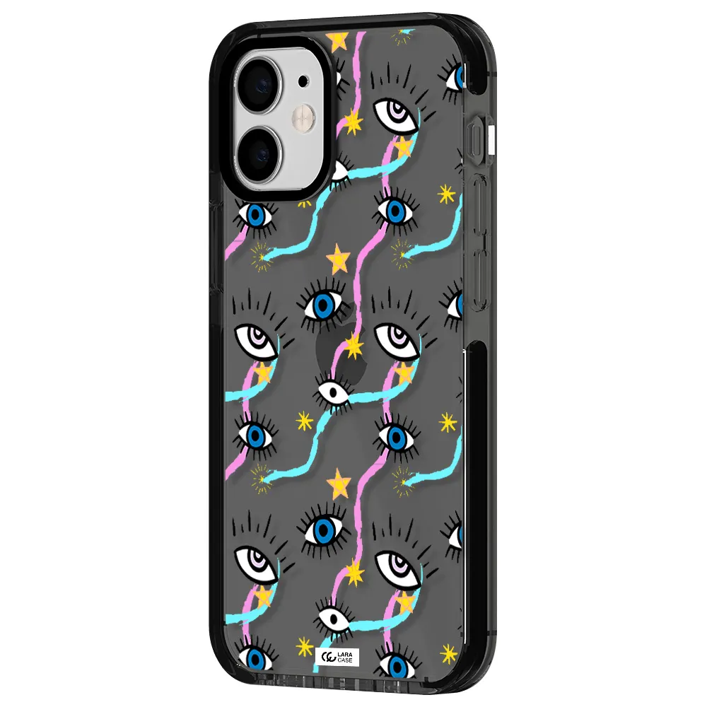 Eye And Ribbon Apple iPhone 12 mini impact Smoke Black Case