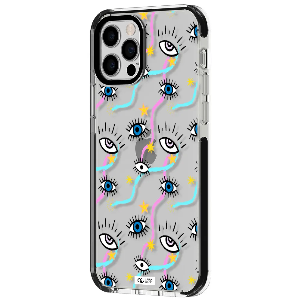Eye And Ribbon Apple iPhone 12 pro impact black border Case