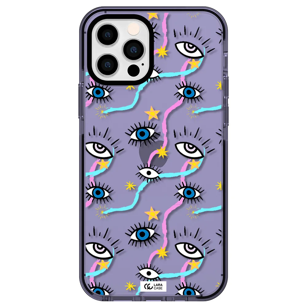 Eye And Ribbon Apple iPhone 12 pro impact Lilac Case