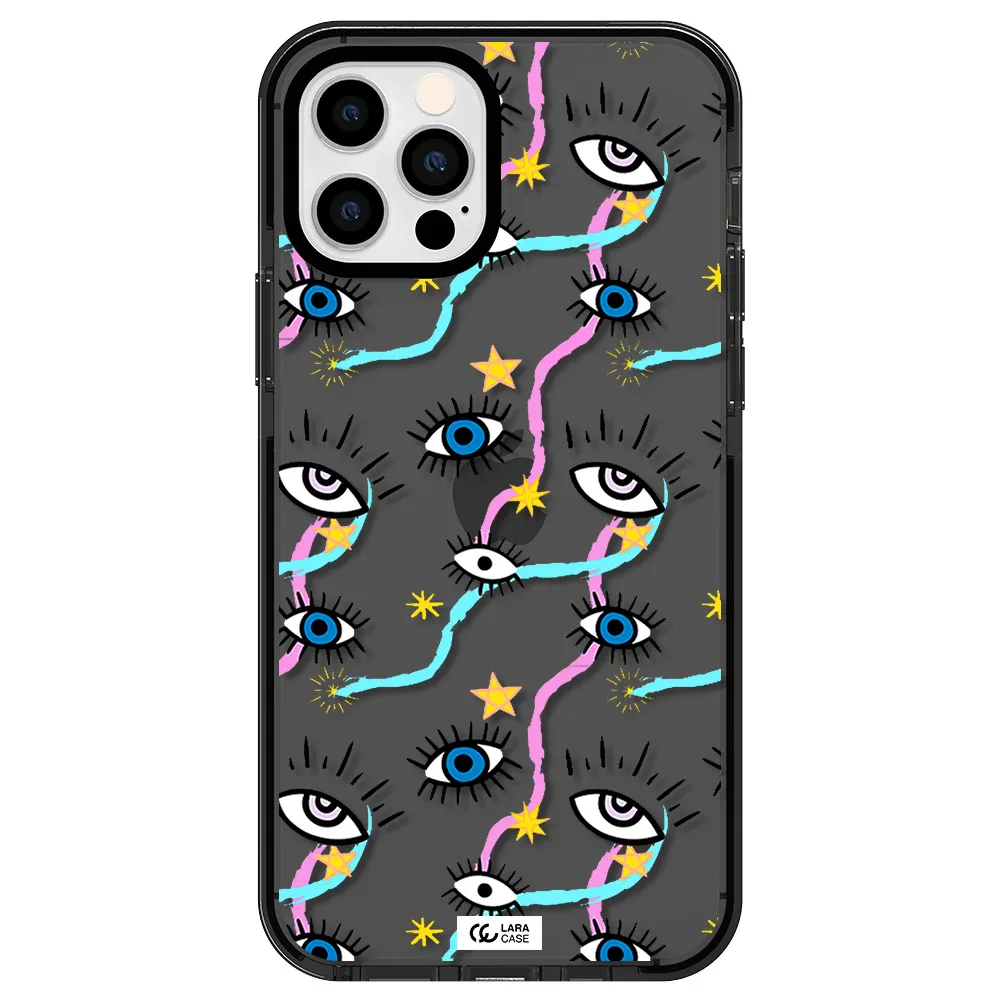 Eye And Ribbon Apple iPhone 12 pro impact Smoke Black Case