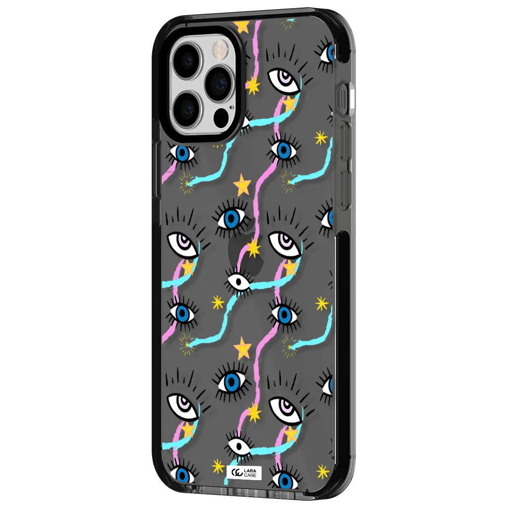 Eye And Ribbon Apple iPhone 12 pro impact Smoke Black Case