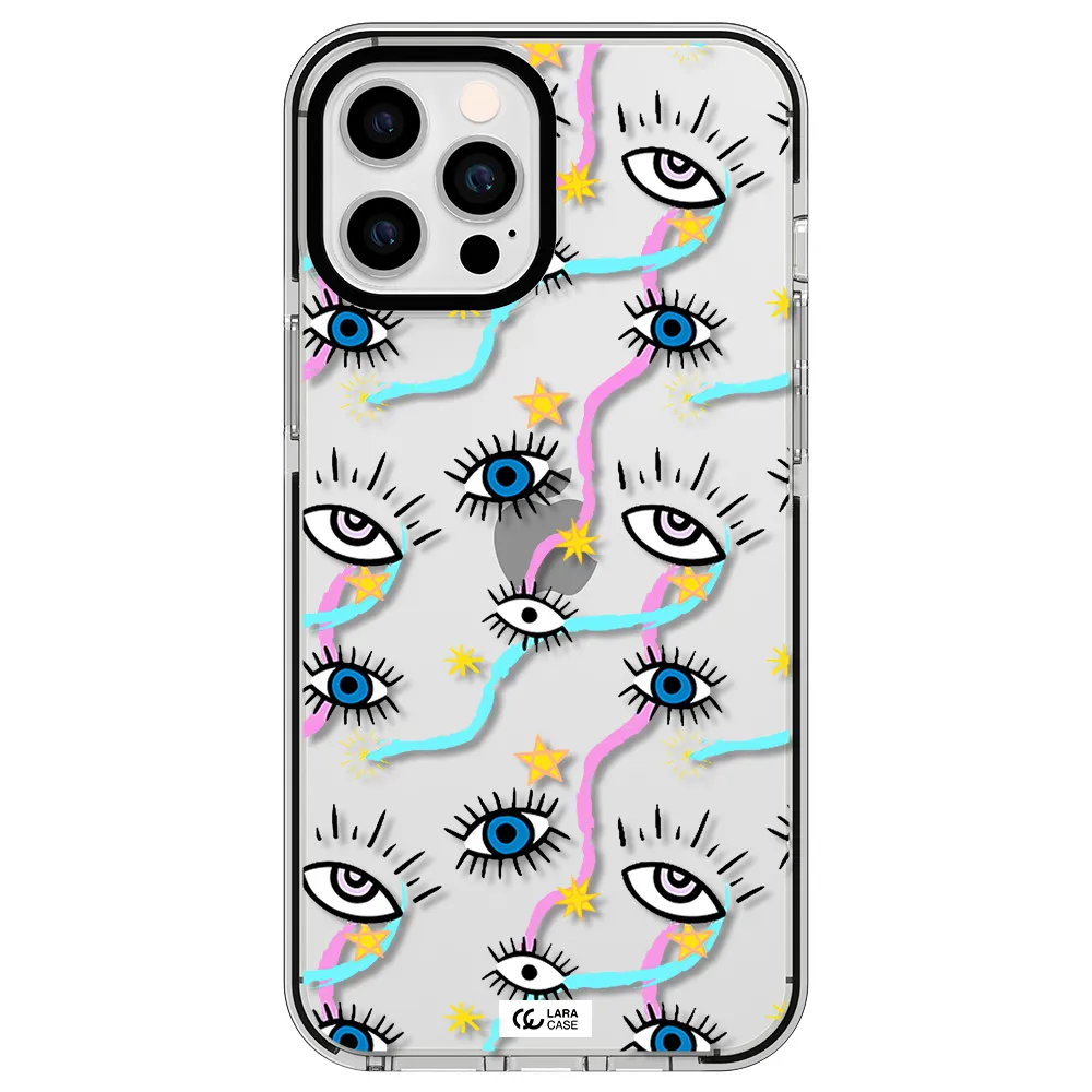 Eye And Ribbon Apple iPhone 12 pro max impact black border Case