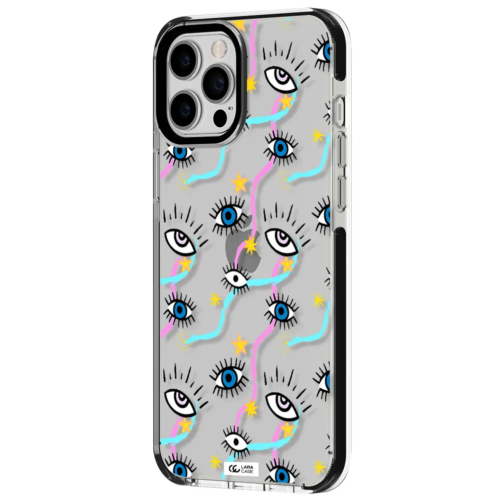 Eye And Ribbon Apple iPhone 12 pro max impact black border Case