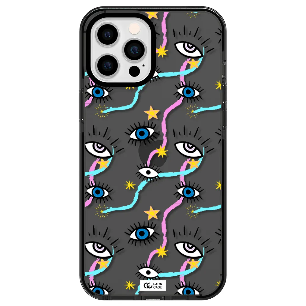 Eye And Ribbon Apple iPhone 12 pro max impact Smoke Black Case