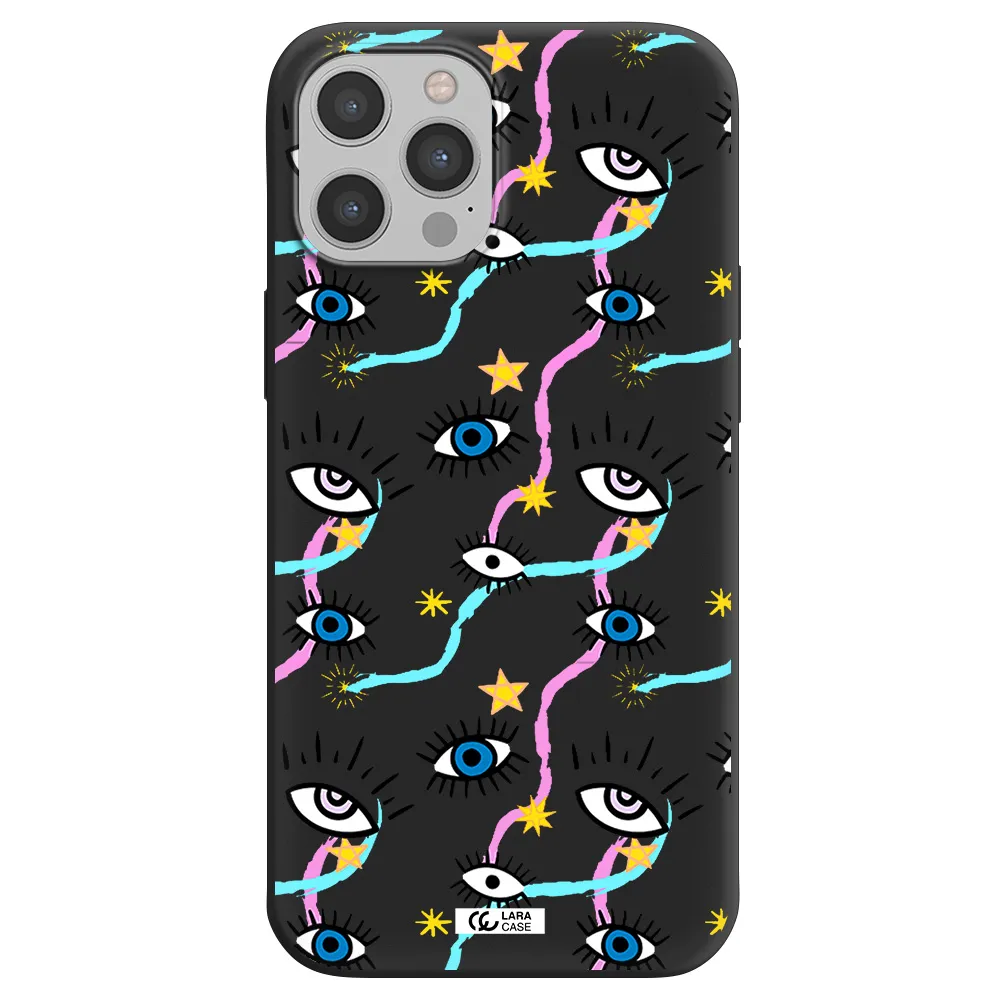 Eye And Ribbon Apple iPhone 12 pro max Silicone black Case