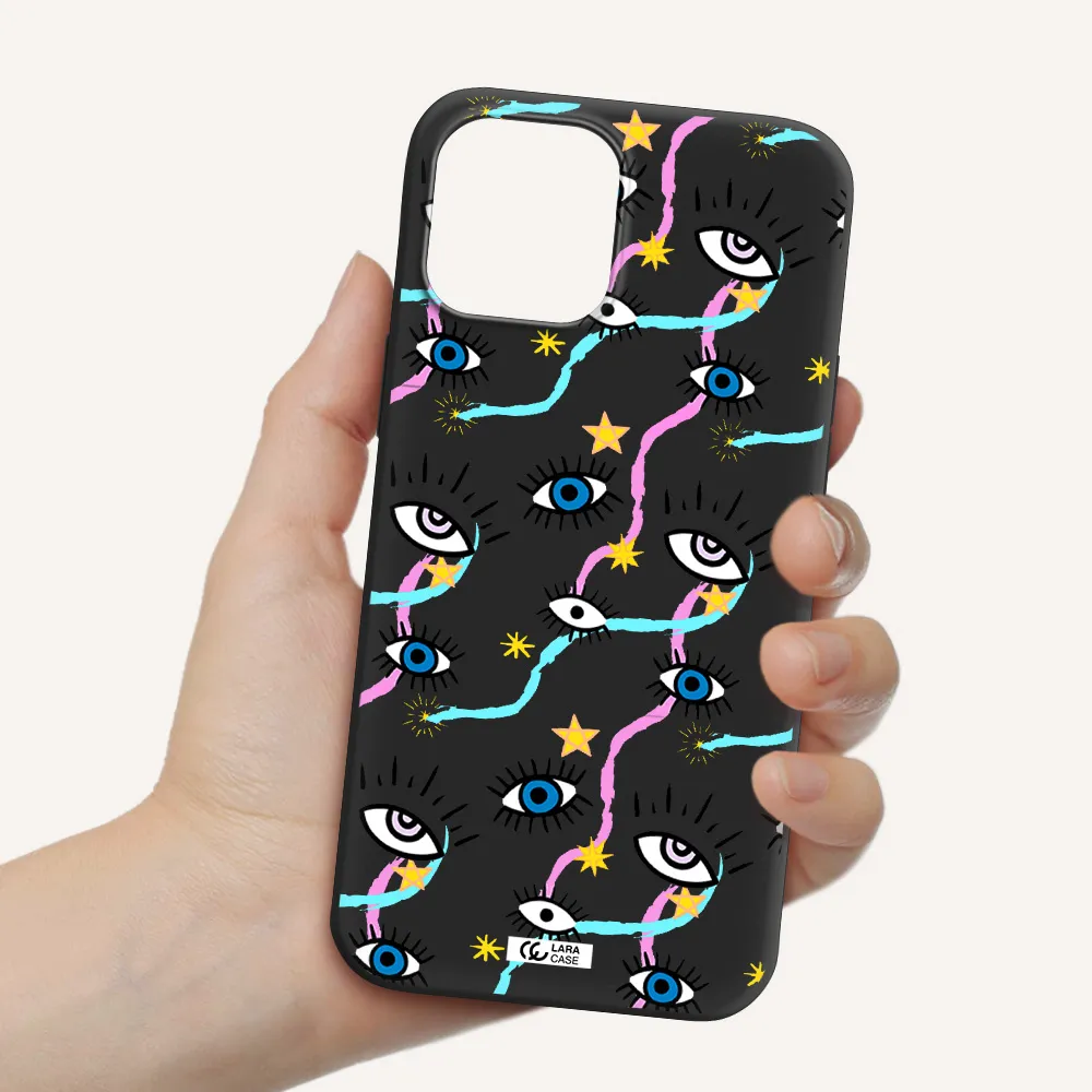 Eye And Ribbon Apple iPhone 12 pro max Silicone black Case