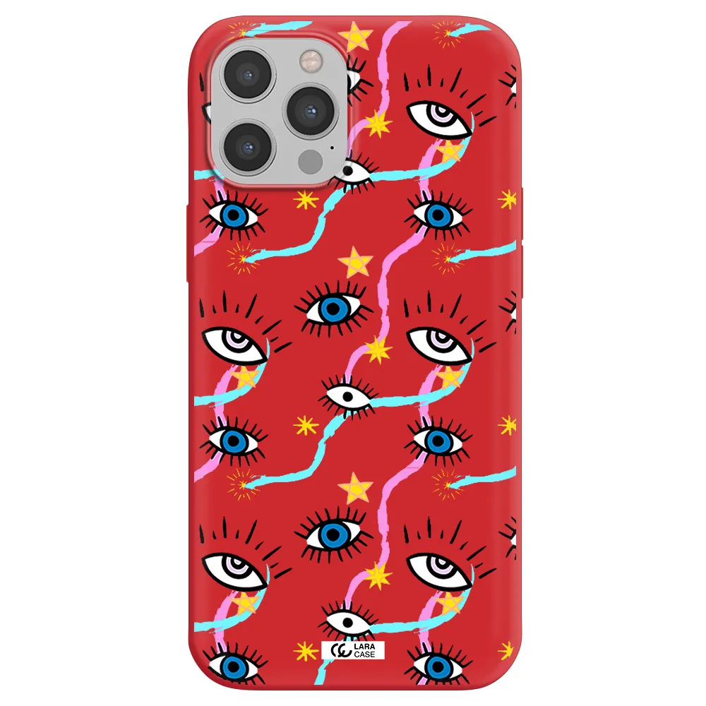 Eye And Ribbon Apple iPhone 12 pro max Silicone Imperial Red Case