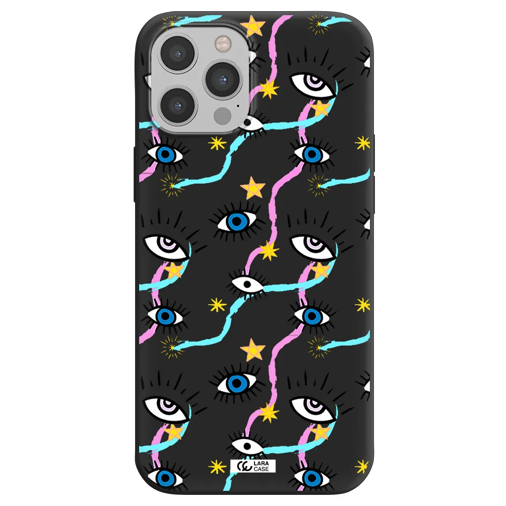 Eye And Ribbon Apple iPhone 12 pro Silicone black Case