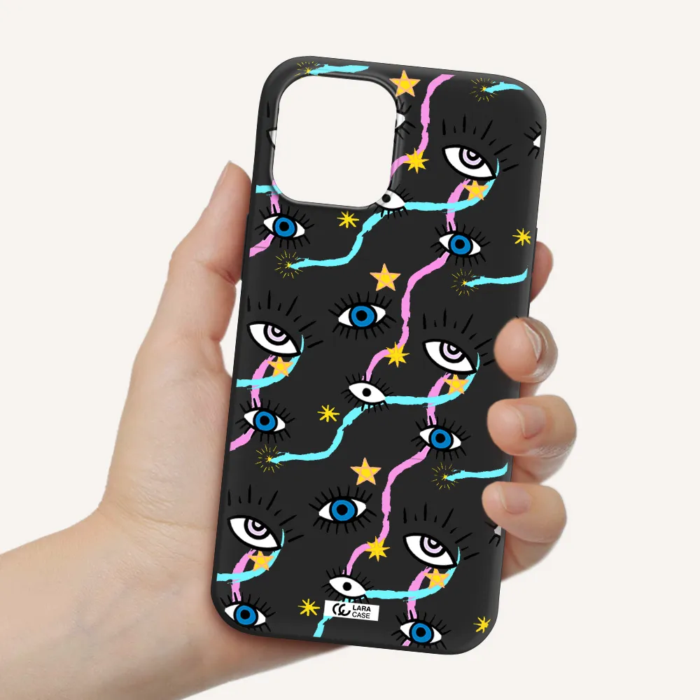 Eye And Ribbon Apple iPhone 12 pro Silicone black Case