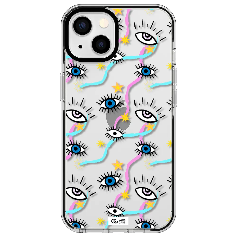 Eye And Ribbon Apple iPhone 13 impact black border Case