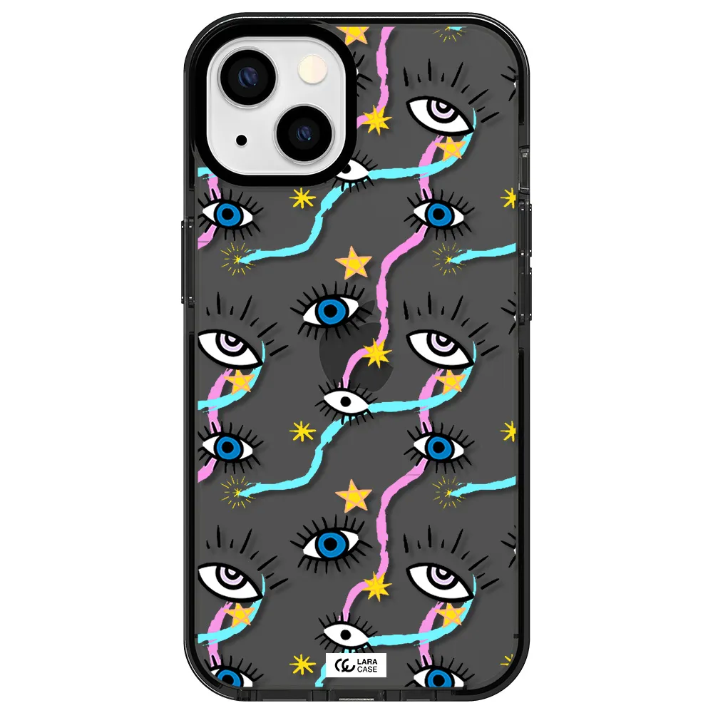 Eye And Ribbon Apple iPhone 13 impact Smoke Black Case
