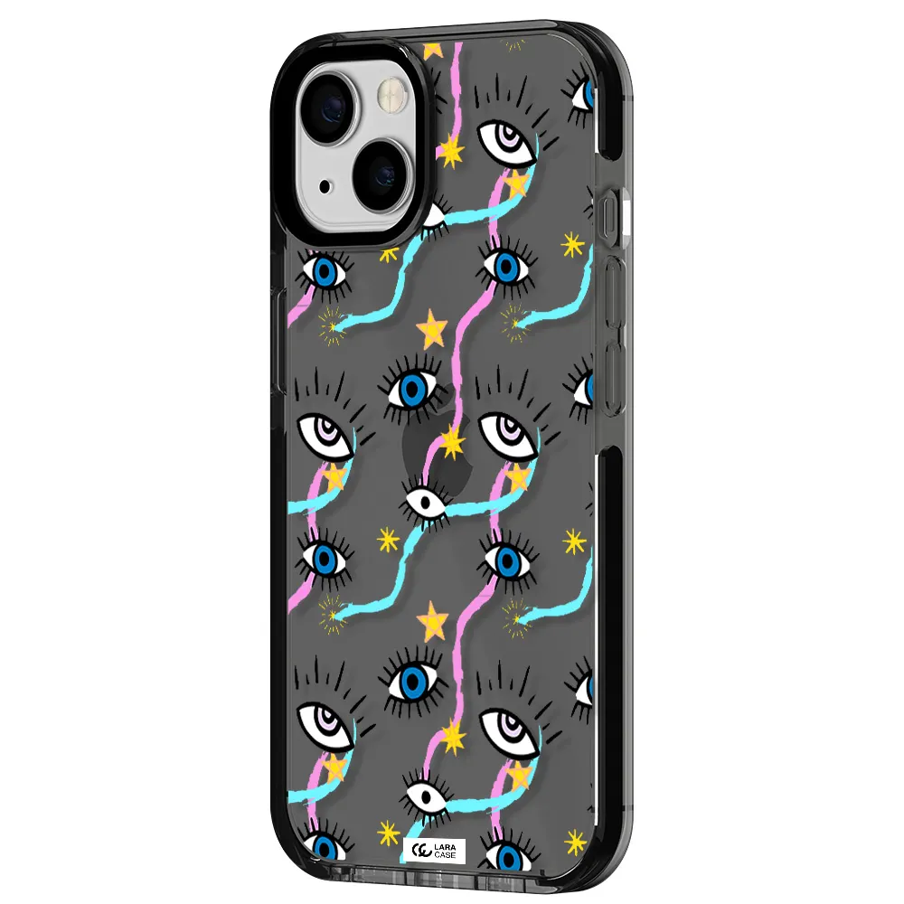 Eye And Ribbon Apple iPhone 13 impact Smoke Black Case