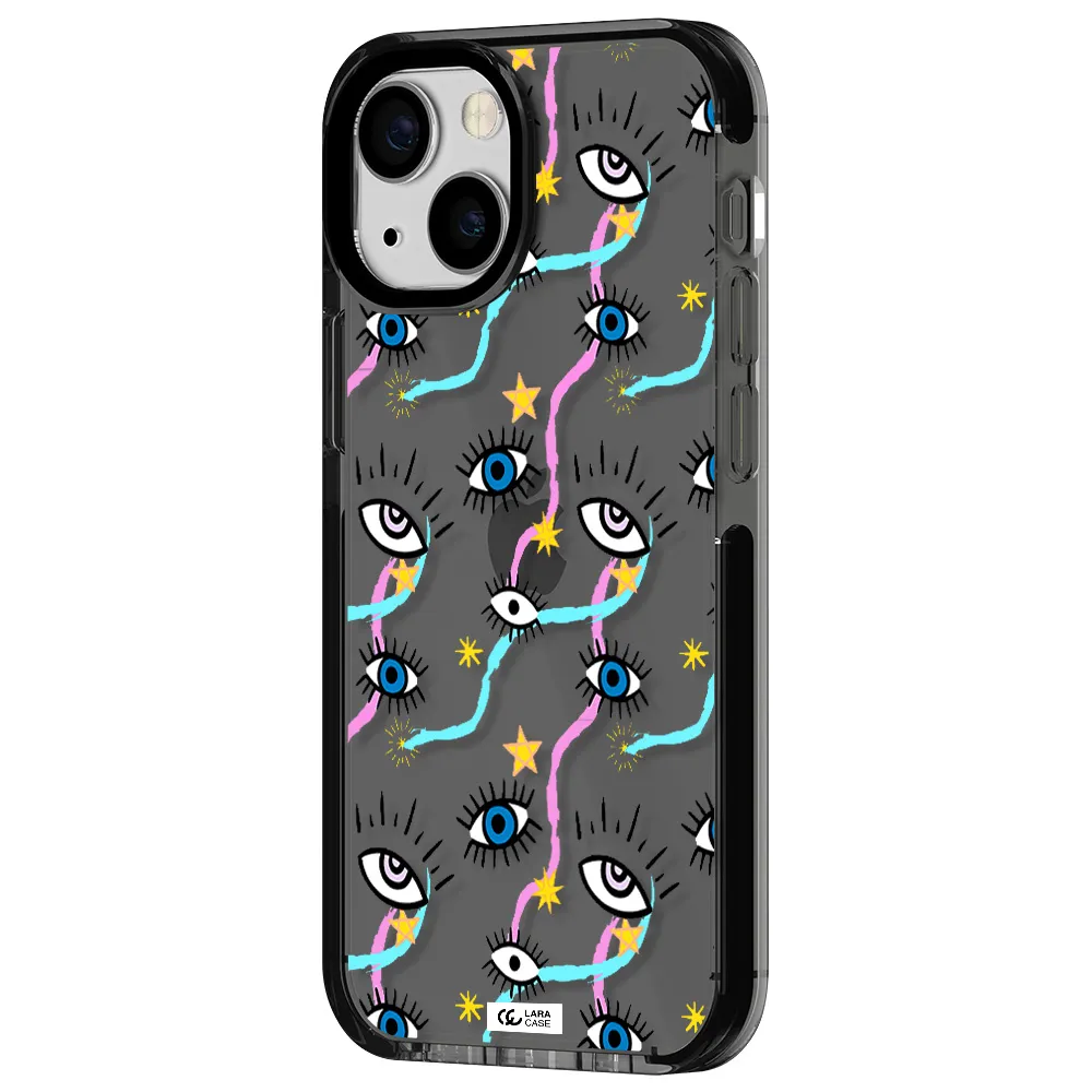 Eye And Ribbon Apple iPhone 13 mini impact Smoke Black Case