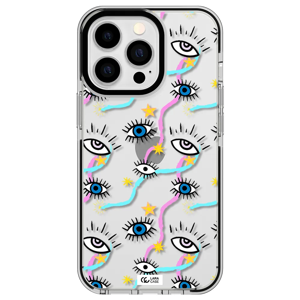 Eye And Ribbon Apple iPhone 13 Pro impact black border Case