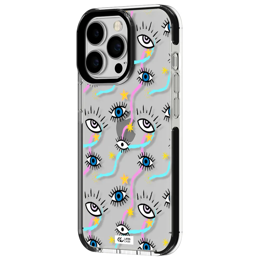 Eye And Ribbon Apple iPhone 13 Pro impact black border Case