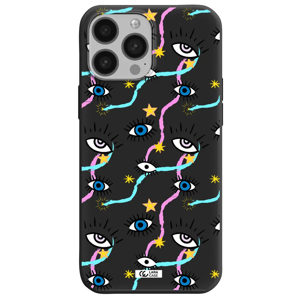 Eye And Ribbon Apple iPhone 13 Pro Max Silicone black Case