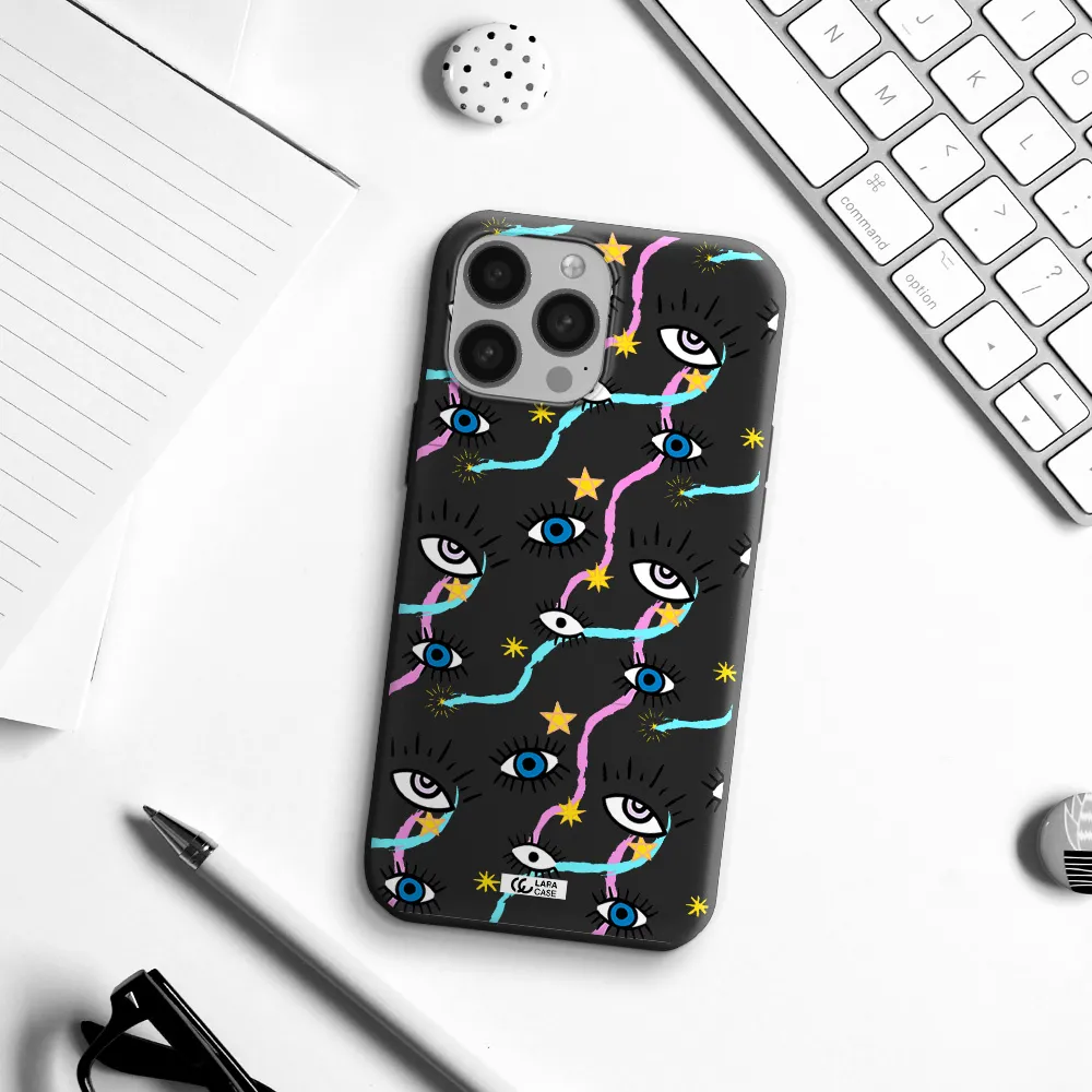 Eye And Ribbon Apple iPhone 13 Pro Silicone black Case