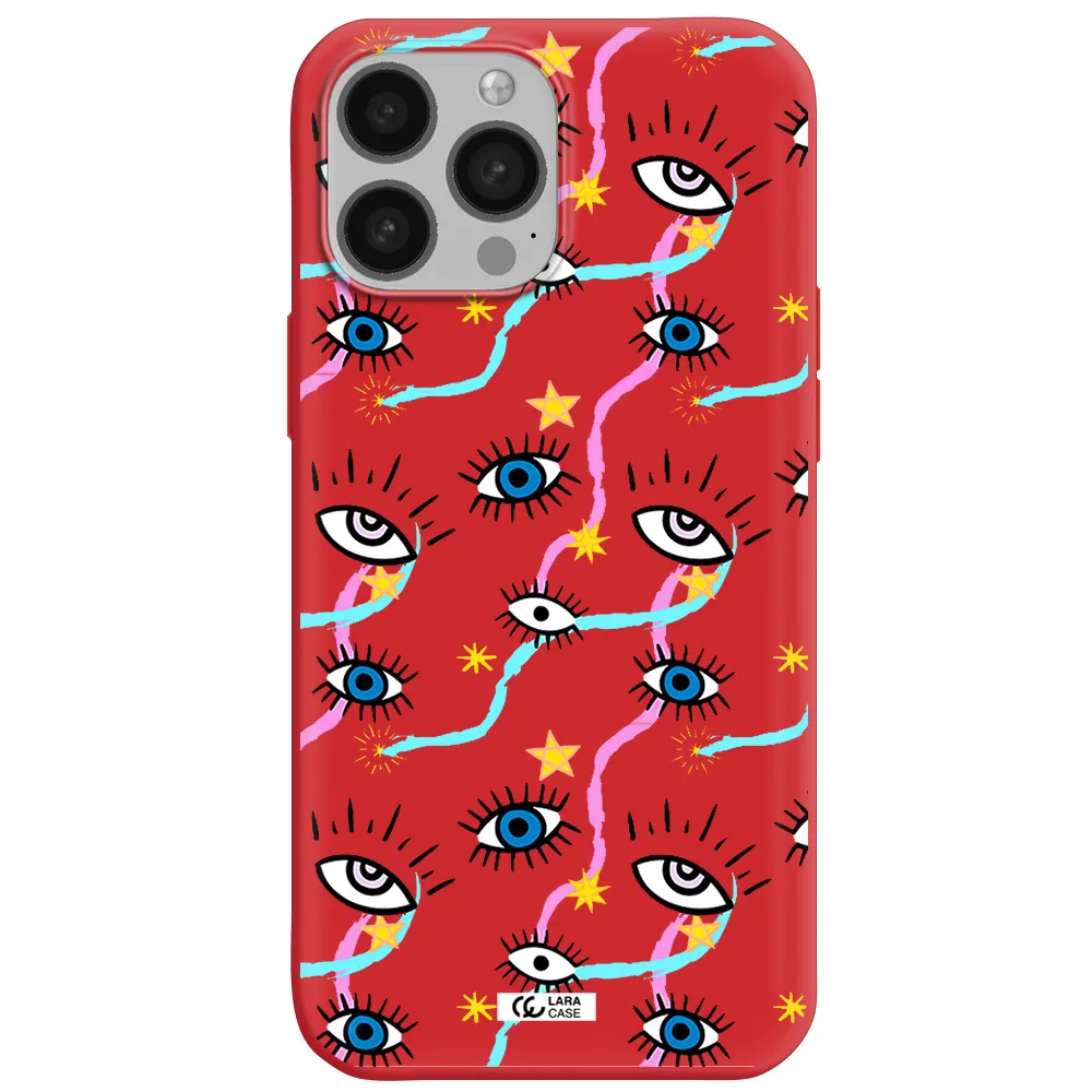 Eye And Ribbon Apple iPhone 13 Pro Silicone Imperial Red Case
