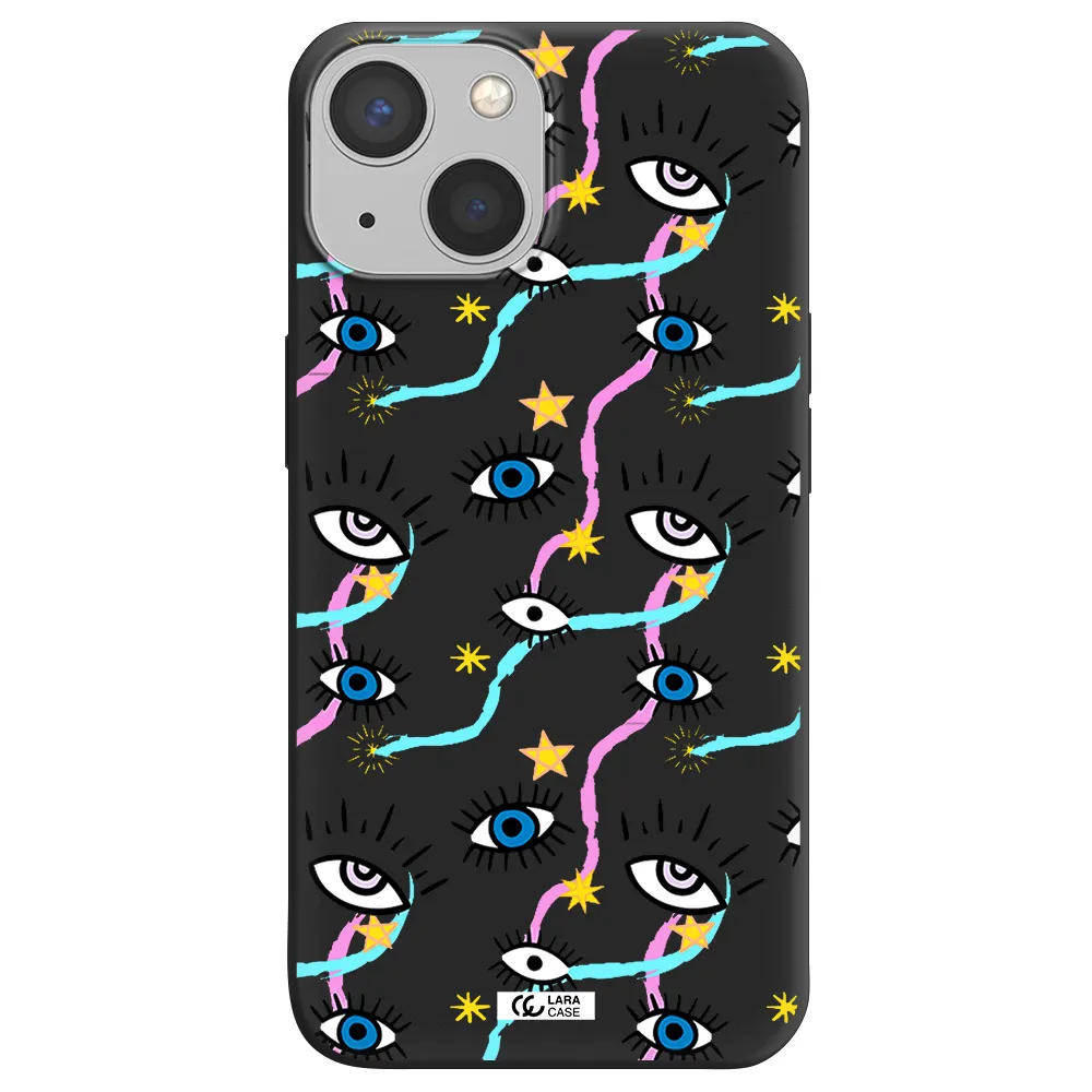 Eye And Ribbon Apple iPhone 13 Silicone black Case