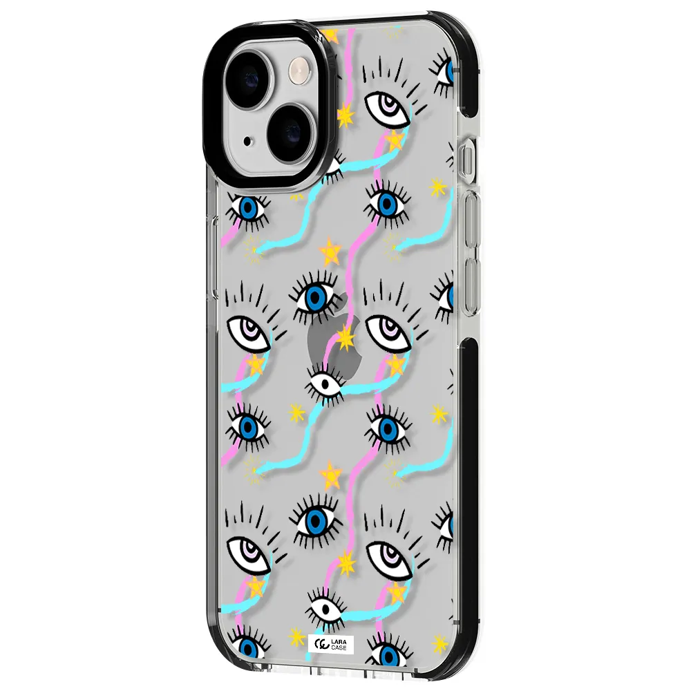 Eye And Ribbon Apple iPhone 14 impact black border Case