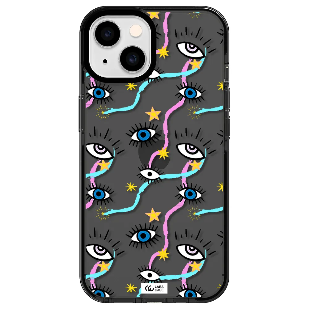Eye And Ribbon Apple iPhone 14 impact Smoke Black Case