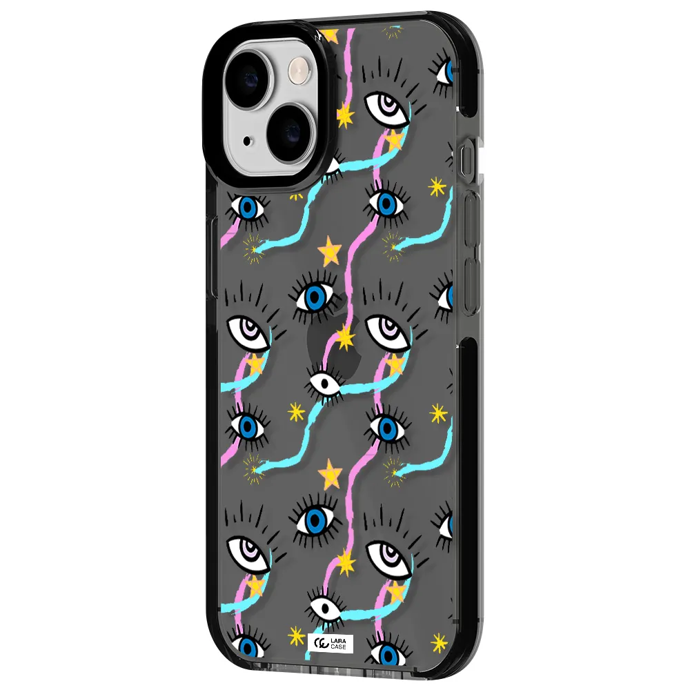 Eye And Ribbon Apple iPhone 14 impact Smoke Black Case