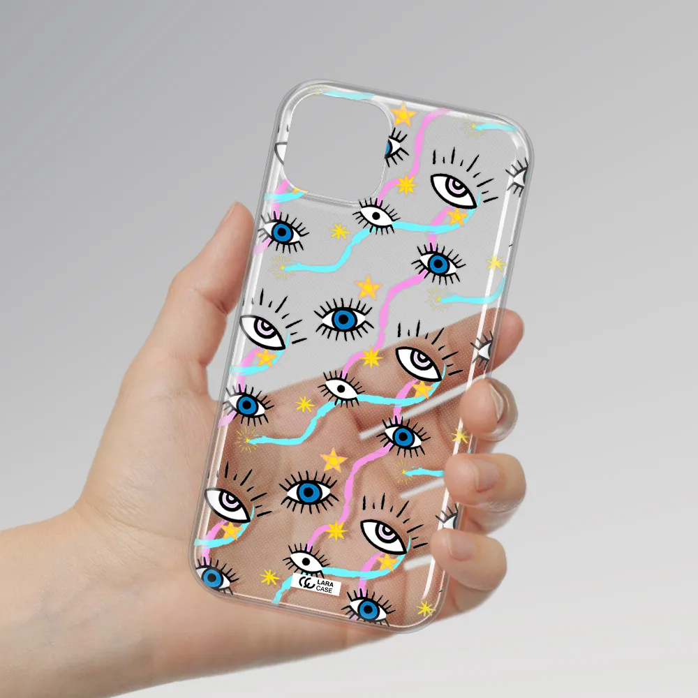 Eye And Ribbon Apple iPhone 14 plus Clear TPU Case