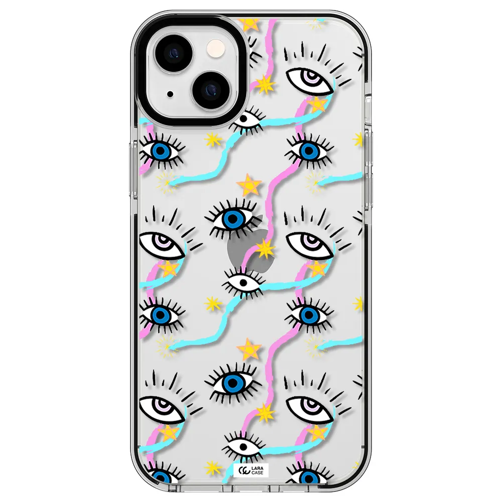 Eye And Ribbon Apple iPhone 14 plus impact black border Case