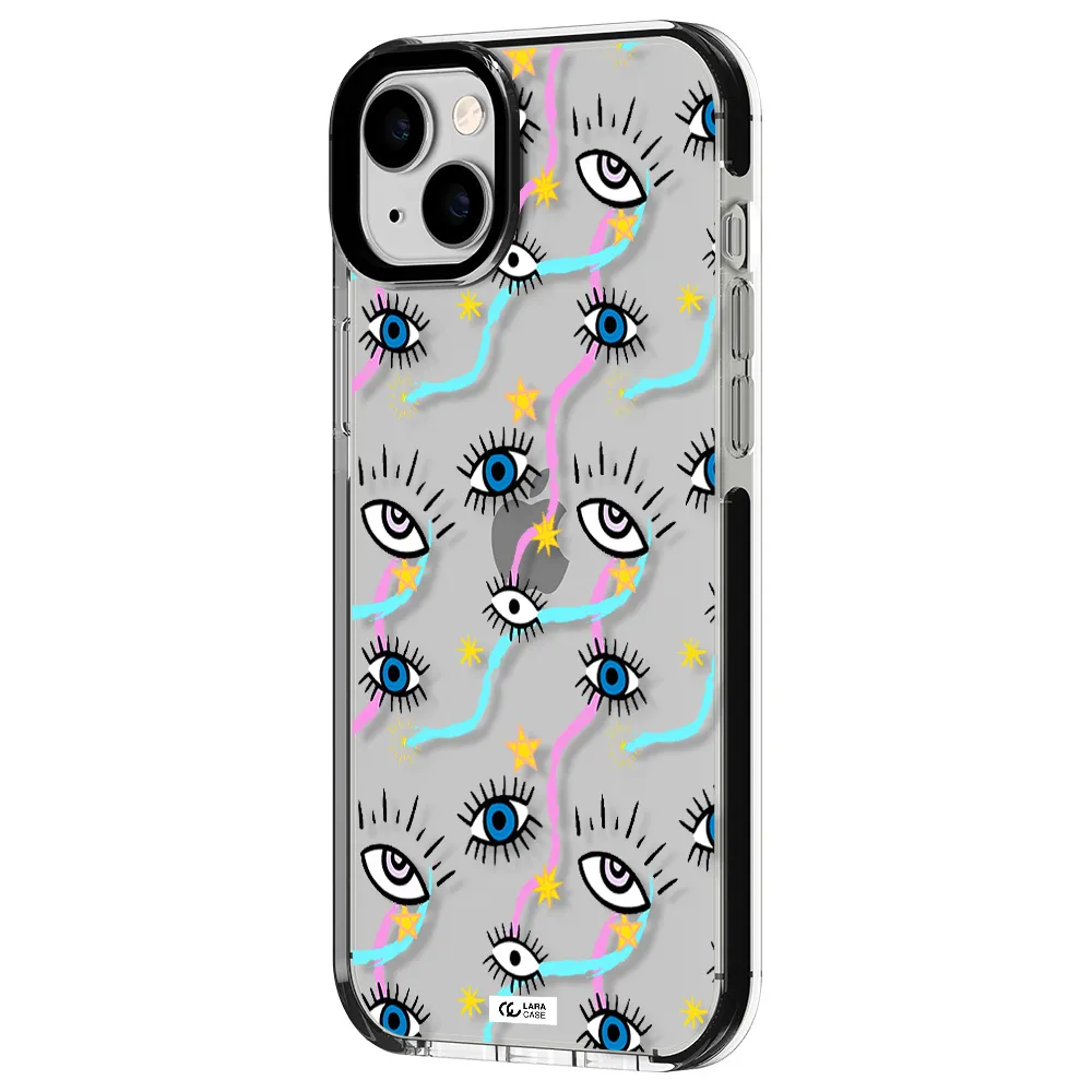 Eye And Ribbon Apple iPhone 14 plus impact black border Case