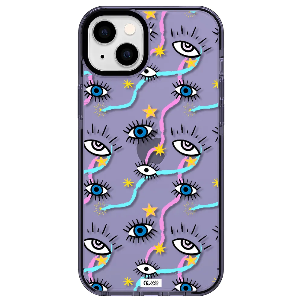 Eye And Ribbon Apple iPhone 14 plus impact Lilac Case