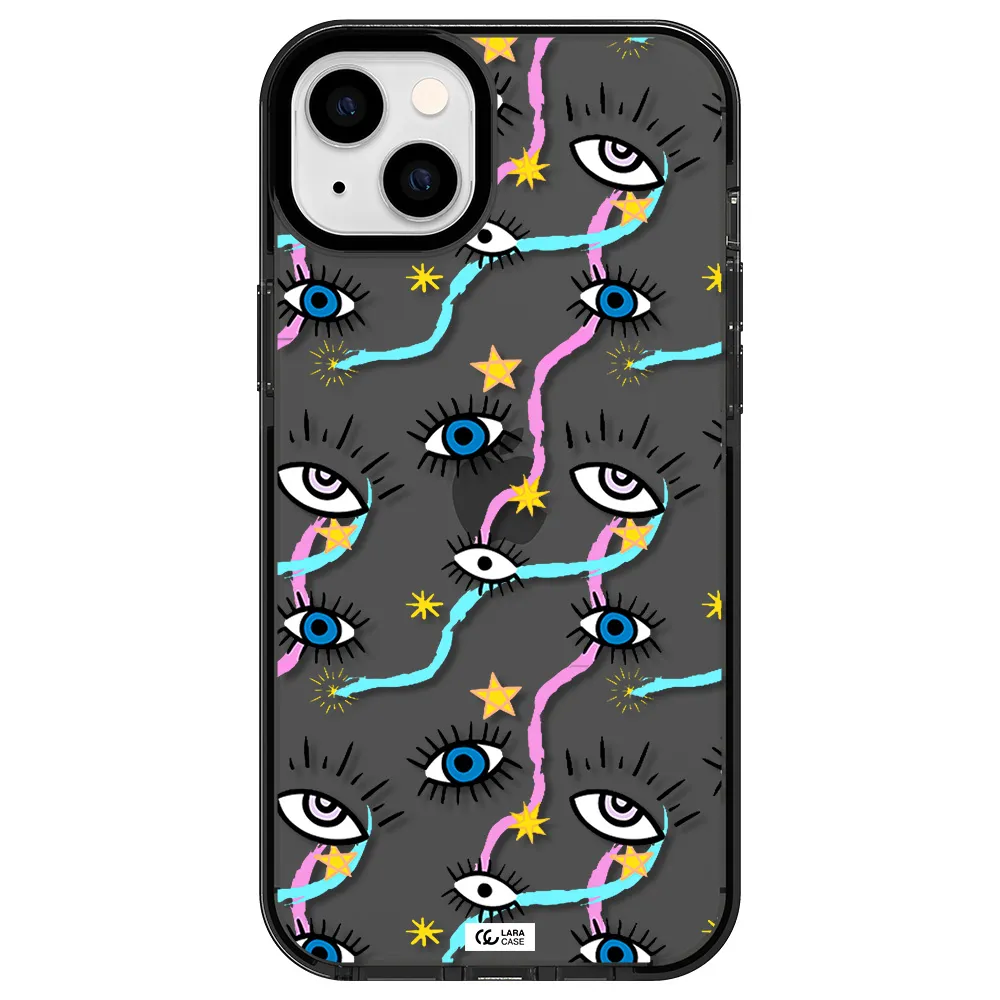 Eye And Ribbon Apple iPhone 14 plus impact Smoke Black Case