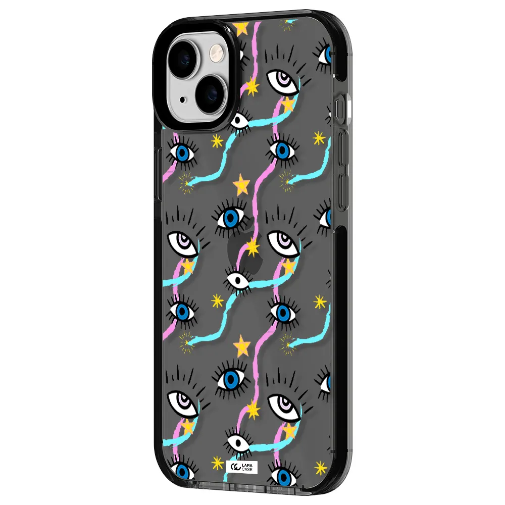 Eye And Ribbon Apple iPhone 14 plus impact Smoke Black Case