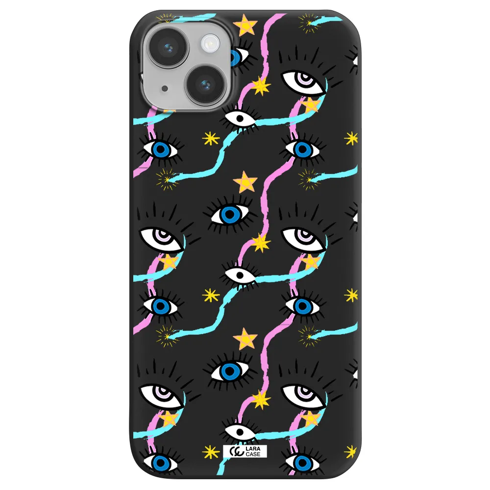 Eye And Ribbon Apple iPhone 14 plus Silicone black Case