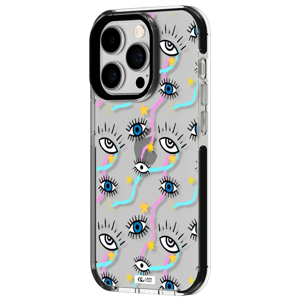 Eye And Ribbon Apple iPhone 14 pro impact black border Case