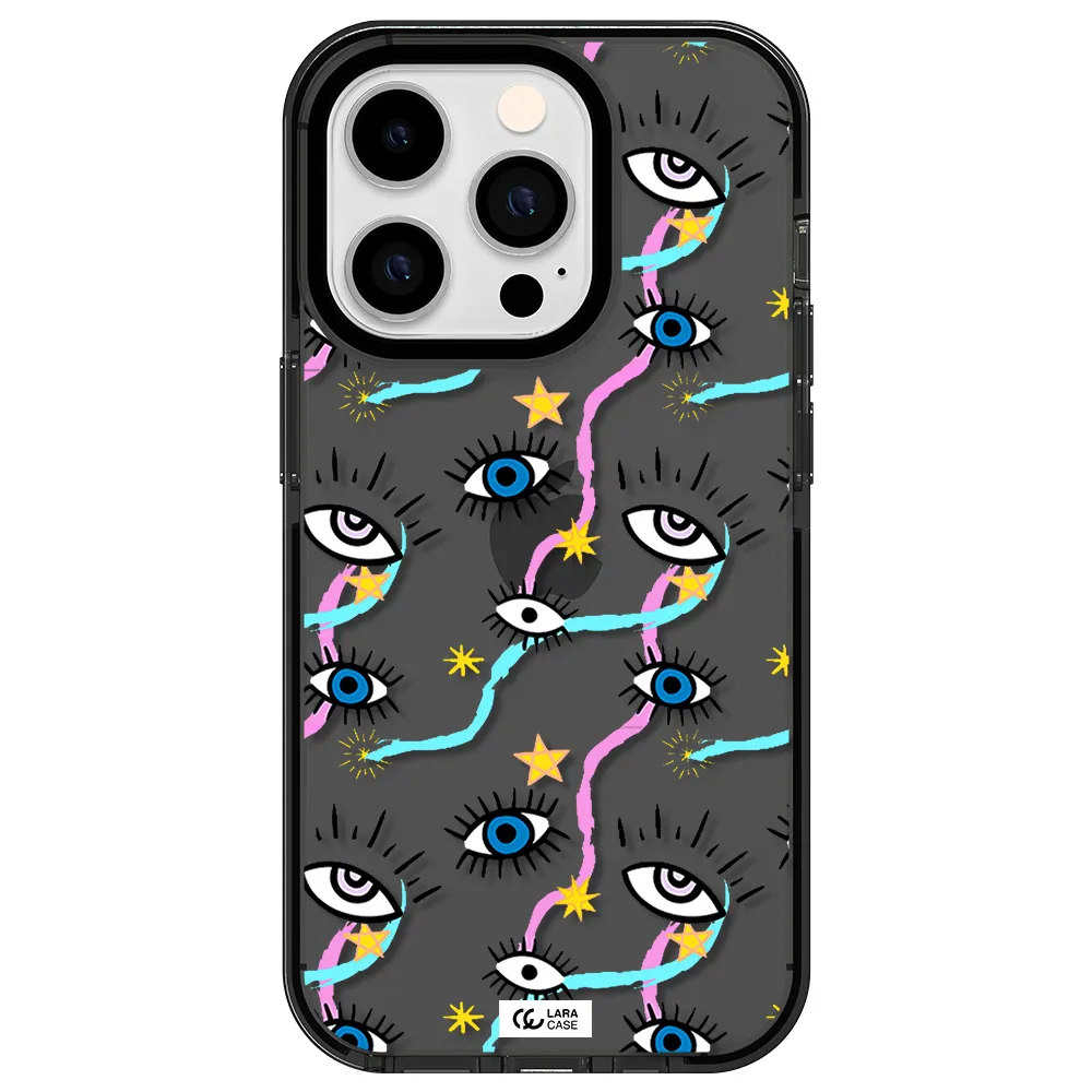 Eye And Ribbon Apple iPhone 14 pro impact Smoke Black Case