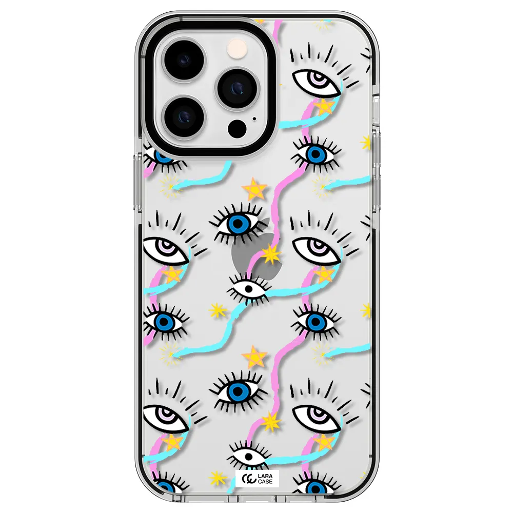 Eye And Ribbon Apple iPhone 14 pro max impact black border Case
