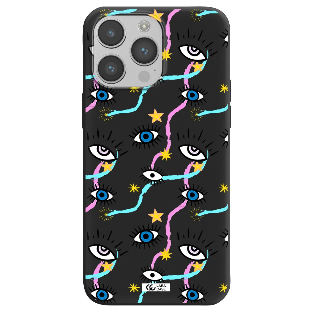 Eye And Ribbon Apple iPhone 14 pro max Silicone black Case