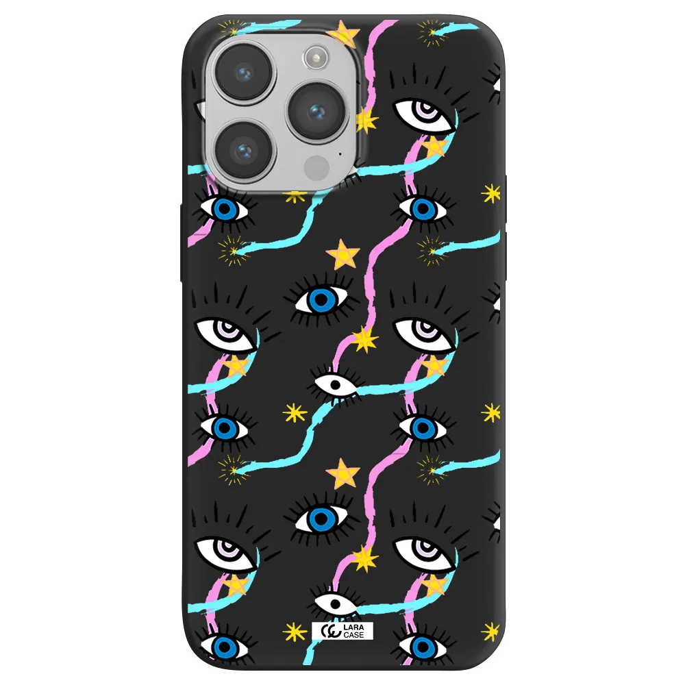 Eye And Ribbon Apple iPhone 14 pro Silicone black Case